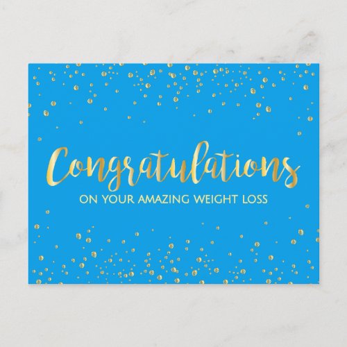 Blue Congratulations Weight Loss Achievement Postcard