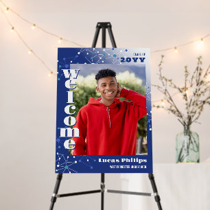 Blue Connections Photo Graduation Welcome Foam Board