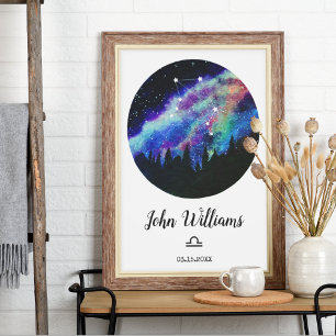Blue Constellation Libra Horoscope Sign Gift