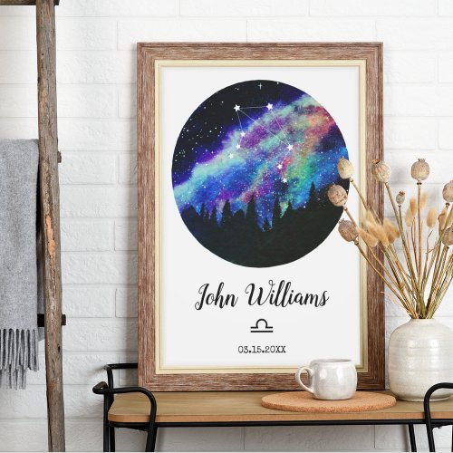 Blue Constellation Libra Horoscope Sign Gift