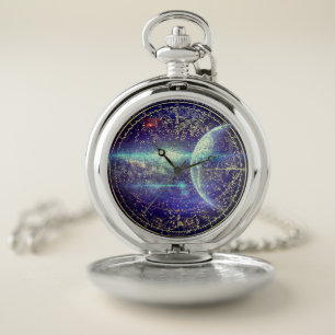 Blue Constellation Pocket Watch