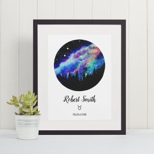 Blue Constellation Taurus Horoscope Sign Gift