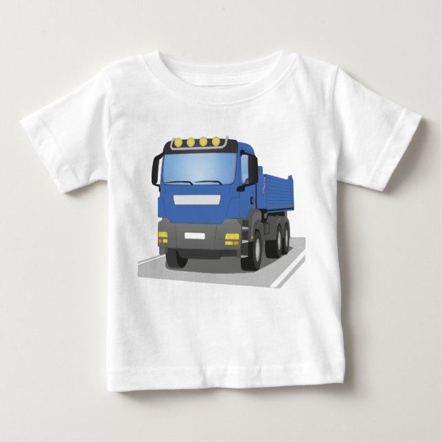 blue construction sites trucks baby T-Shirt (Front)
