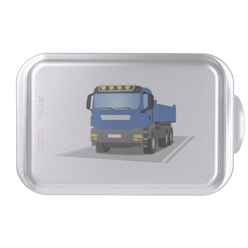 blue construction sites trucks cake pan