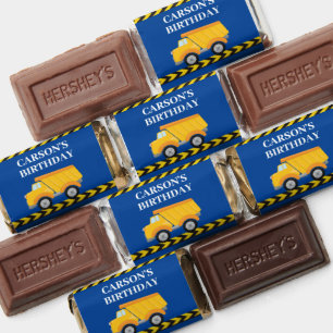 Blue Construction Truck Custom Kids Birthday Party Hershey's Miniatures