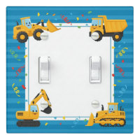 Blue Construction Trucks Boys Bedroom Kids Room