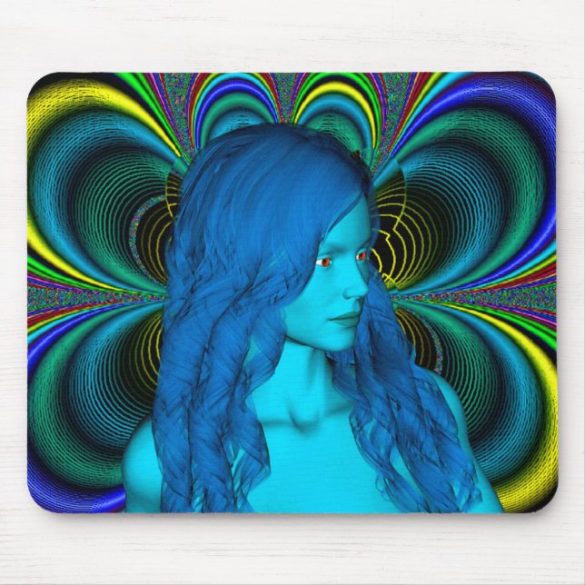 Blue Contemplation Mouse Pad (Front)