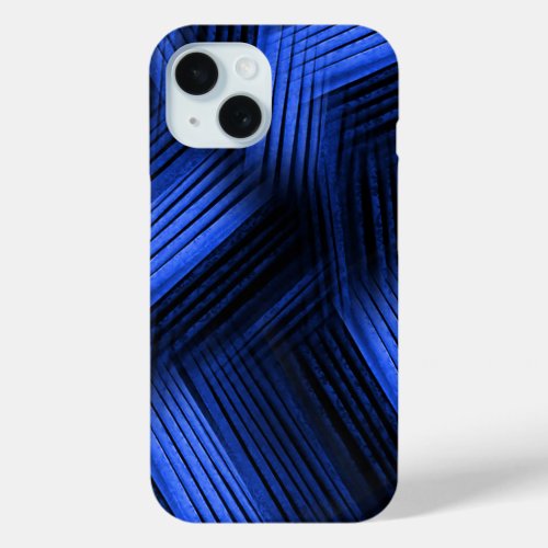 Blue Contemporary Abstract iPhone 15 Case