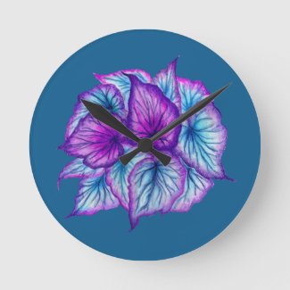 Blue Contemporary Watercolor Tropical Leaf Design