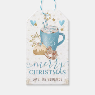 Blue Cookies and Cocoa Merry Christmas Gift Tags