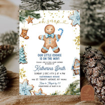 Blue Cookies Gingerbread Oh Snap Baby Shower Invitation