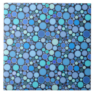 Blue cool bubbles pattern ceramic tile
