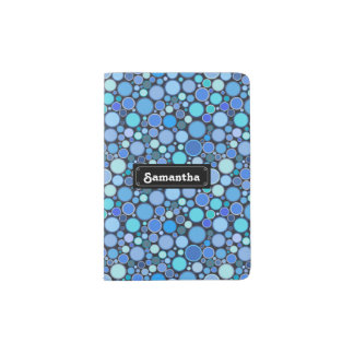 Blue cool bubbles pattern passport holder
