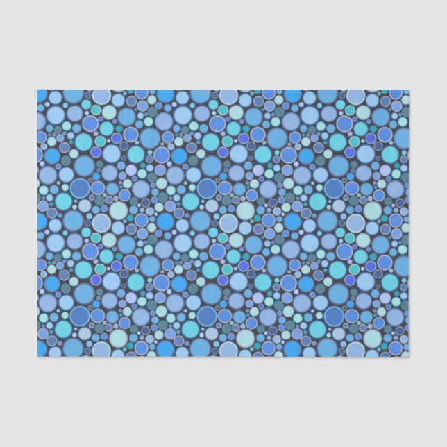 Blue cool bubbles pattern tissue paper (Front)