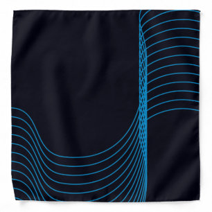 Blue, cool, modern, trendy, simple curvy lines bandana