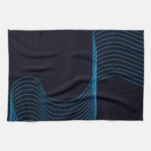 Blue, cool, modern, trendy, simple curvy lines kitchen towel