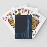 Blue, Cool, Modern, Trendy, Simple Curvy Lines Playing Cards at Zazzle