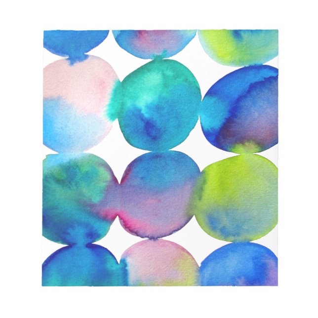 Blue cool watercolor abstract art notepad (Front)