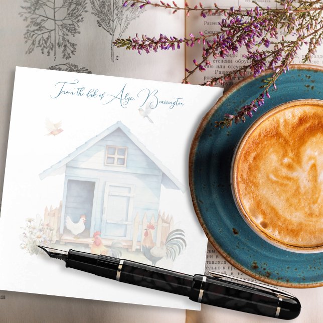 Blue Coop Chicken Hutch Personalized Notepad (Creator Uploaded)