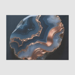 Blue Copper Banded Agate Gemstone Close Up Tissue Paper
