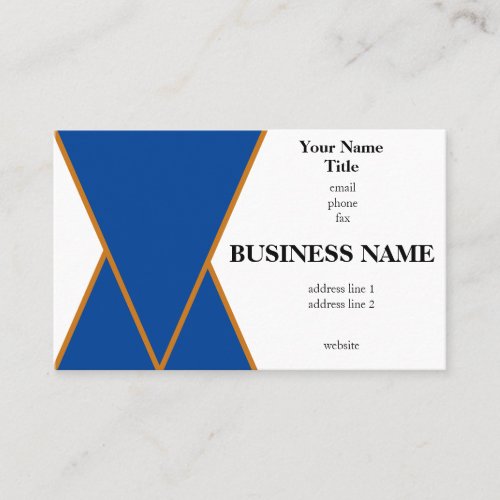 Blue  Copper Shapes on White Generic Minimalist Business Card