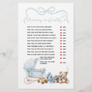 Blue Coquette Baby Carriage Mommy or Daddy