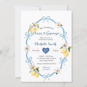 Blue Coquette Bow Blue Lemon Main Squeeze Invitation