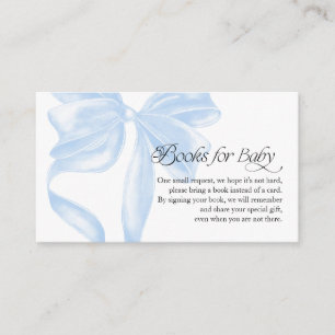Blue Coquette Bow Books for Baby Enclosure Card