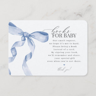 Blue Coquette Bow Books For Baby invitation insert