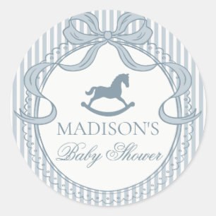 Blue Coquette Bow Horse Baby Shower Envelope Seal