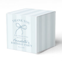 Blue Coquette Bow Pastel Birthday Dessert Favor Boxes