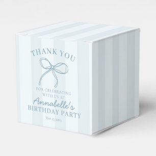 Blue Coquette Bow Pastel Birthday Dessert Favor Boxes
