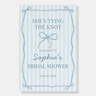Blue Coquette Bow Pastel Bridal Shower Welcome Foam Board