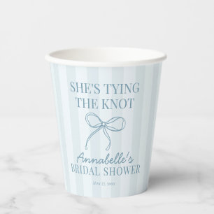 Blue Coquette Bow Pastel Knot Bridal Shower Decor Paper Cups