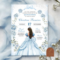 blue coquette bow princess quinceanera