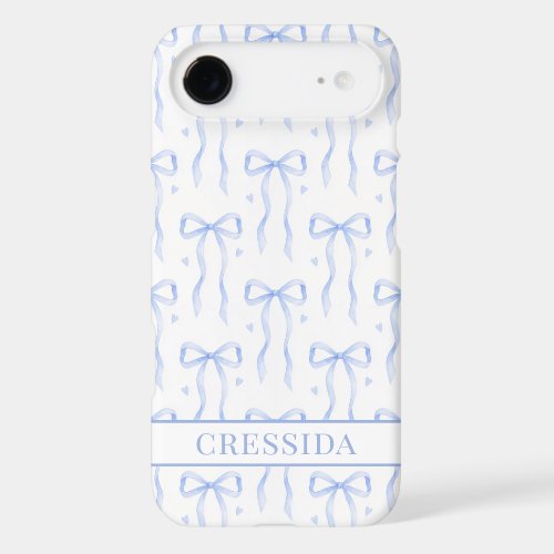 Blue Coquette Bows Monogrammed iPhone 17 Air Case