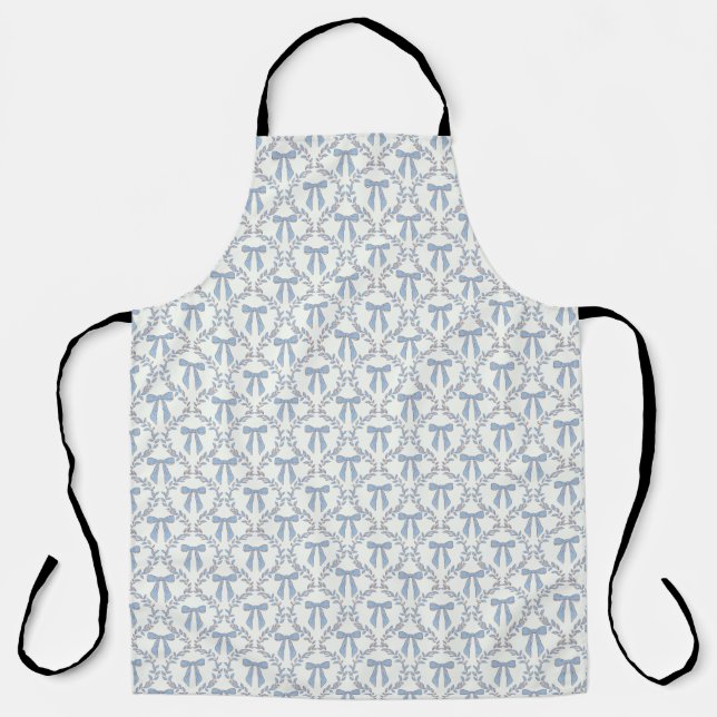 Blue Coquette Bows, Trellis, Preppy  Apron (Front)