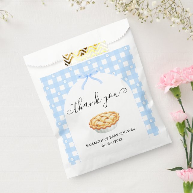 Blue Coquette Pie Baby Shower Thank You Favor Bag (Sealed)