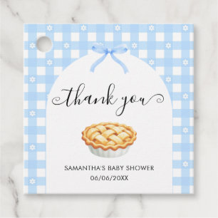 Blue Coquette Pie Baby Shower Thank You Favor Tags