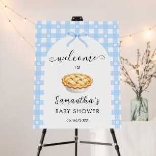 Blue Coquette Pie Baby Shower Welcome Foam Board