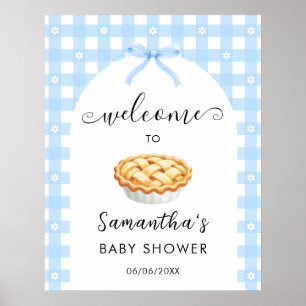 Blue Coquette Pie Baby Shower Welcome Poster