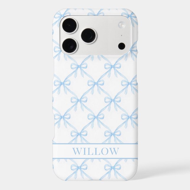 Blue Coquette Watercolor Bows Case-Mate iPhone Case (Back)