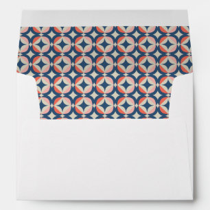 Blue & Coral Geometric Pattern Envelope