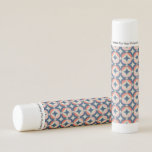 Blue &amp; Coral Geometric Pattern Lip Balm