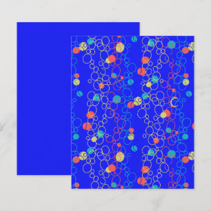 Blue Coral Gold Aqua Circle Scrapbook Paper