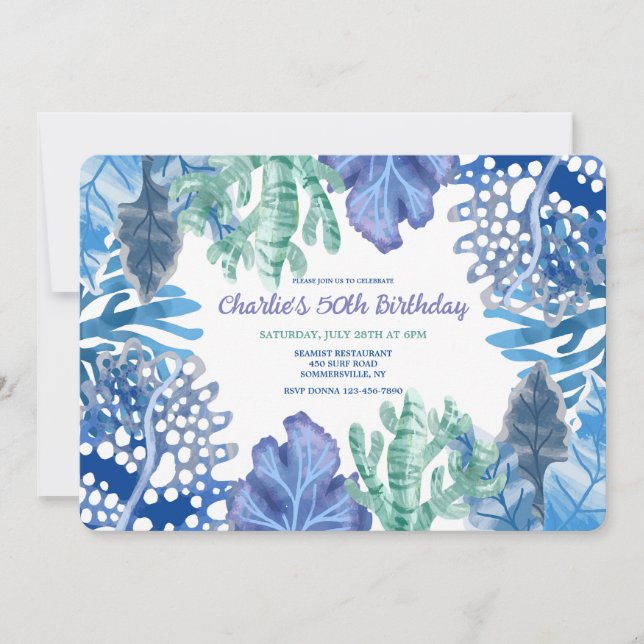 Blue Coral Invitation (Front)