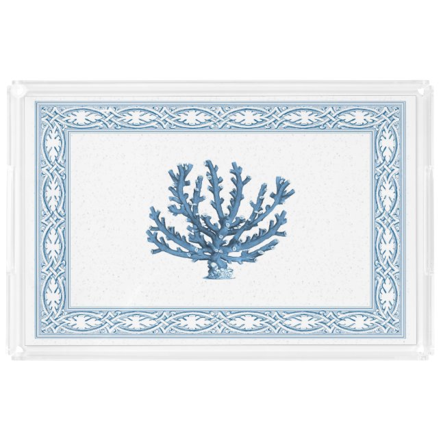 Blue Coral Lucite Tray (Front)