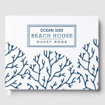 Blue Coral Pattern - Beach House Vacation Rental Guest Book