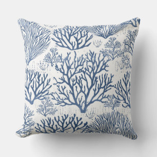 Blue Coral Pillow Coral Decorative Pillows