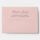 Blue & Coral Pink Floral Spring Wedding Envelope (Back (Top Flap))